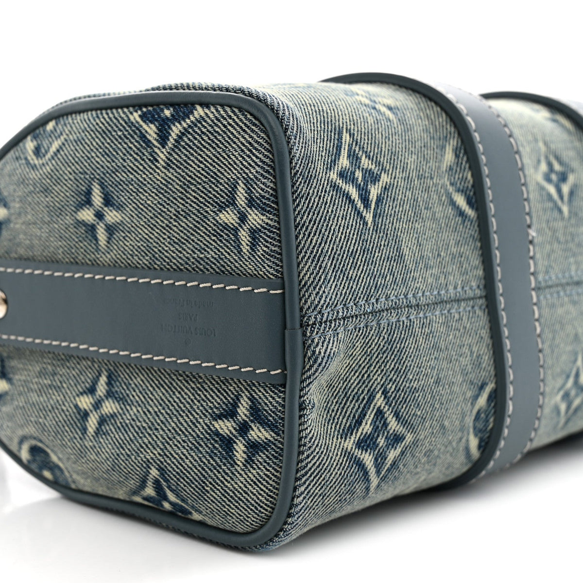 Monogram Washed Denim Keepall Bandouliere 25