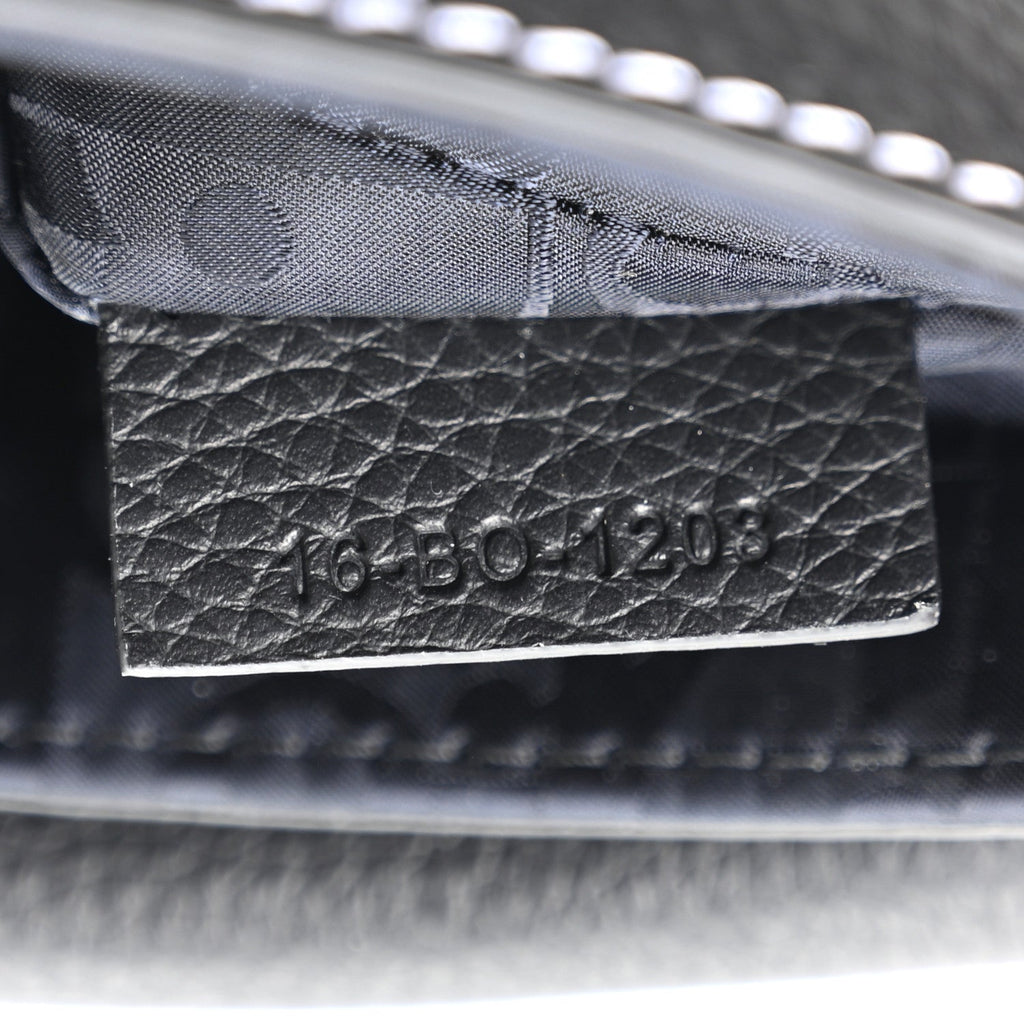 X KAWS Grained Calfskin Saddle Pouch Black
