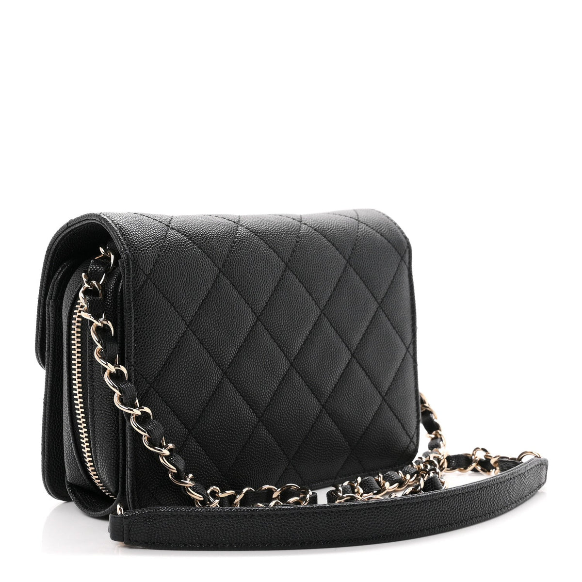 Caviar Quilted Like A Wallet Flap Black