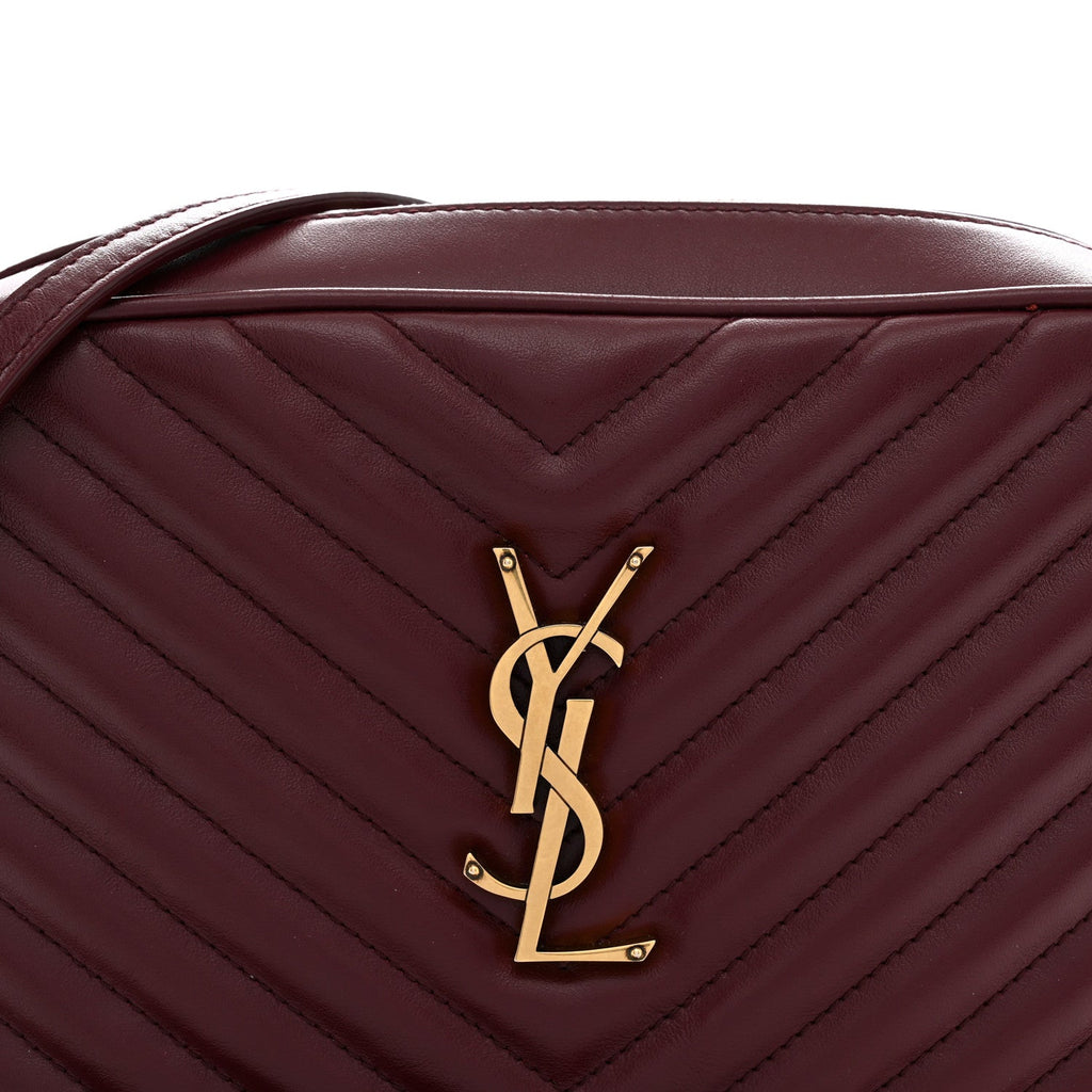 Calfskin Matelasse Monogram Lou Camera Bag Dark Legion Red
