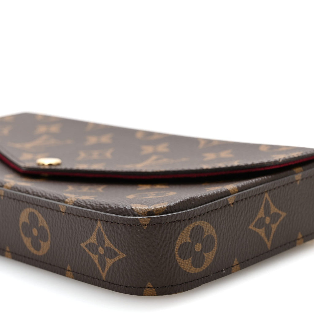 Monogram Pochette Felicie Chain Wallet Fuchsia