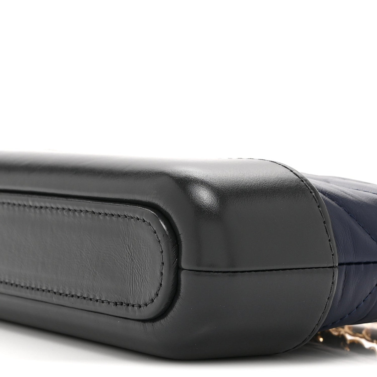 Aged Calfskin Chevron Quilted Small Gabrielle Clutch With Chain  Navy Black Pink