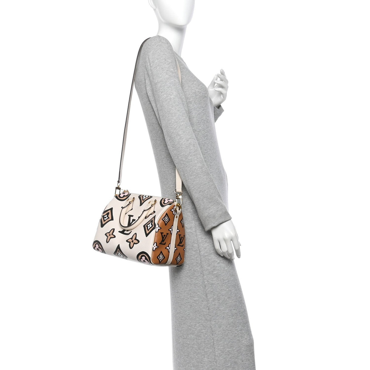 Monogram Giant Wild At Heart Speedy Bandouliere 25 Creme