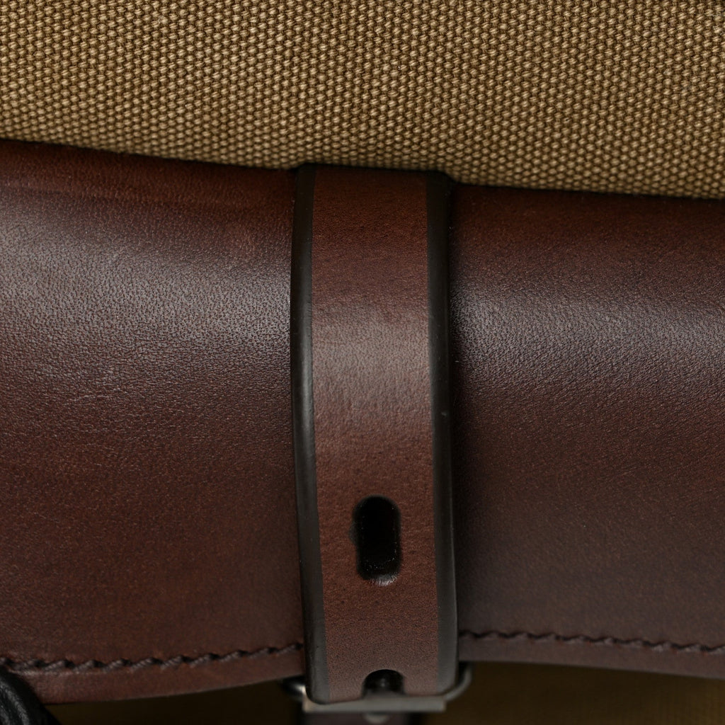 Canvas Calfskin Large Route Shoulder Bag Khaki