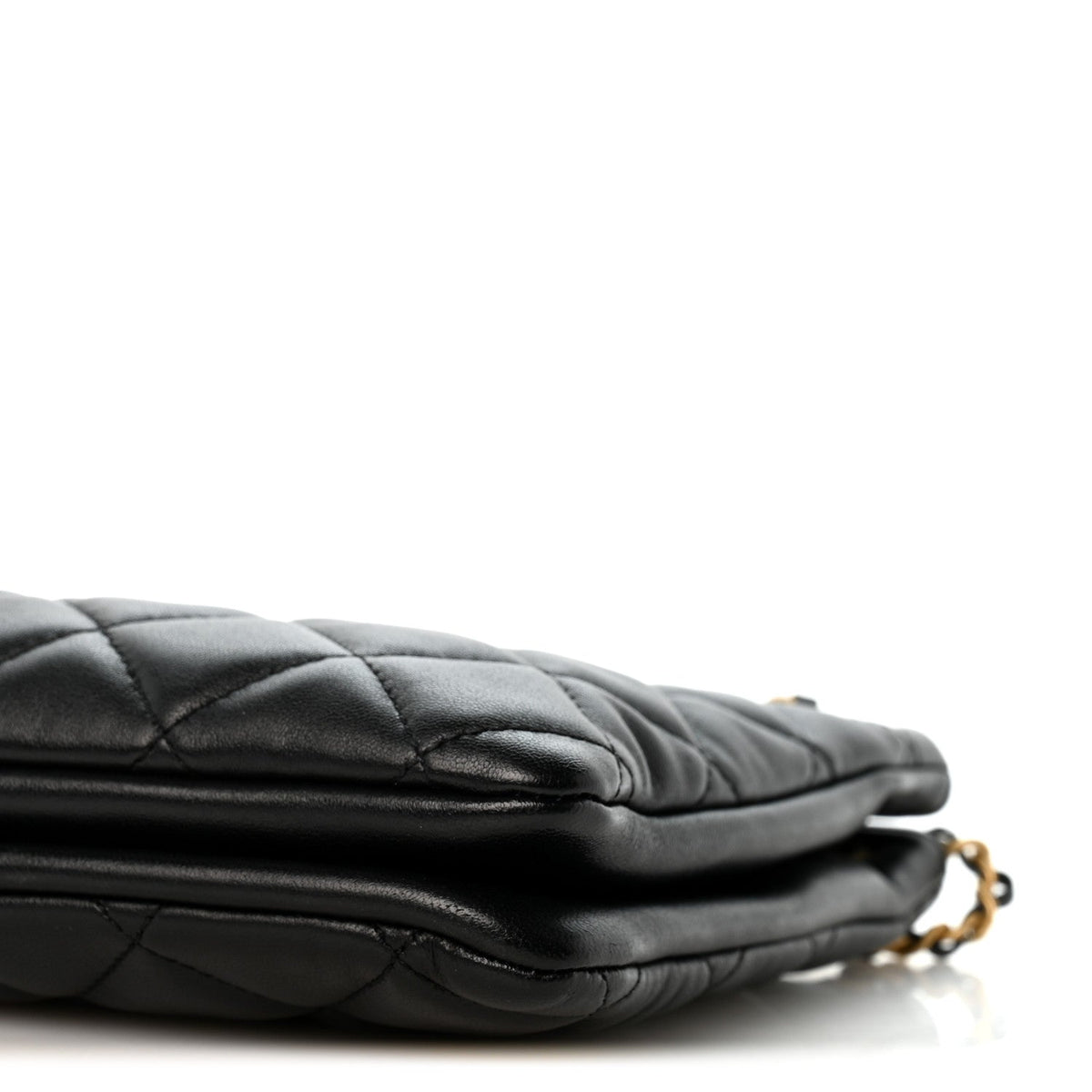 Lambskin Quilted Giant CC Shoulder Bag Black