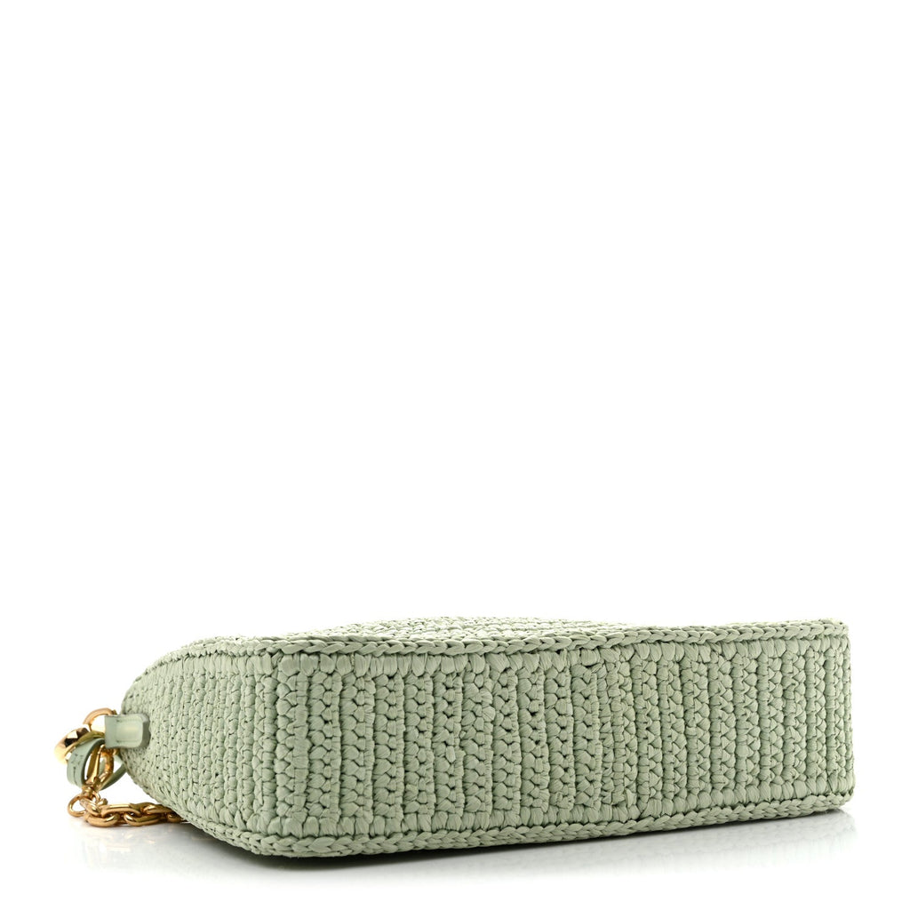 Yarn Raffia Effect Crochet Re-Edition 2005 Shoulder Bag Acqua