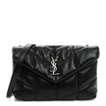 Lambskin Quilted Toy Loulou Puffer Monogram Chain Satchel Black