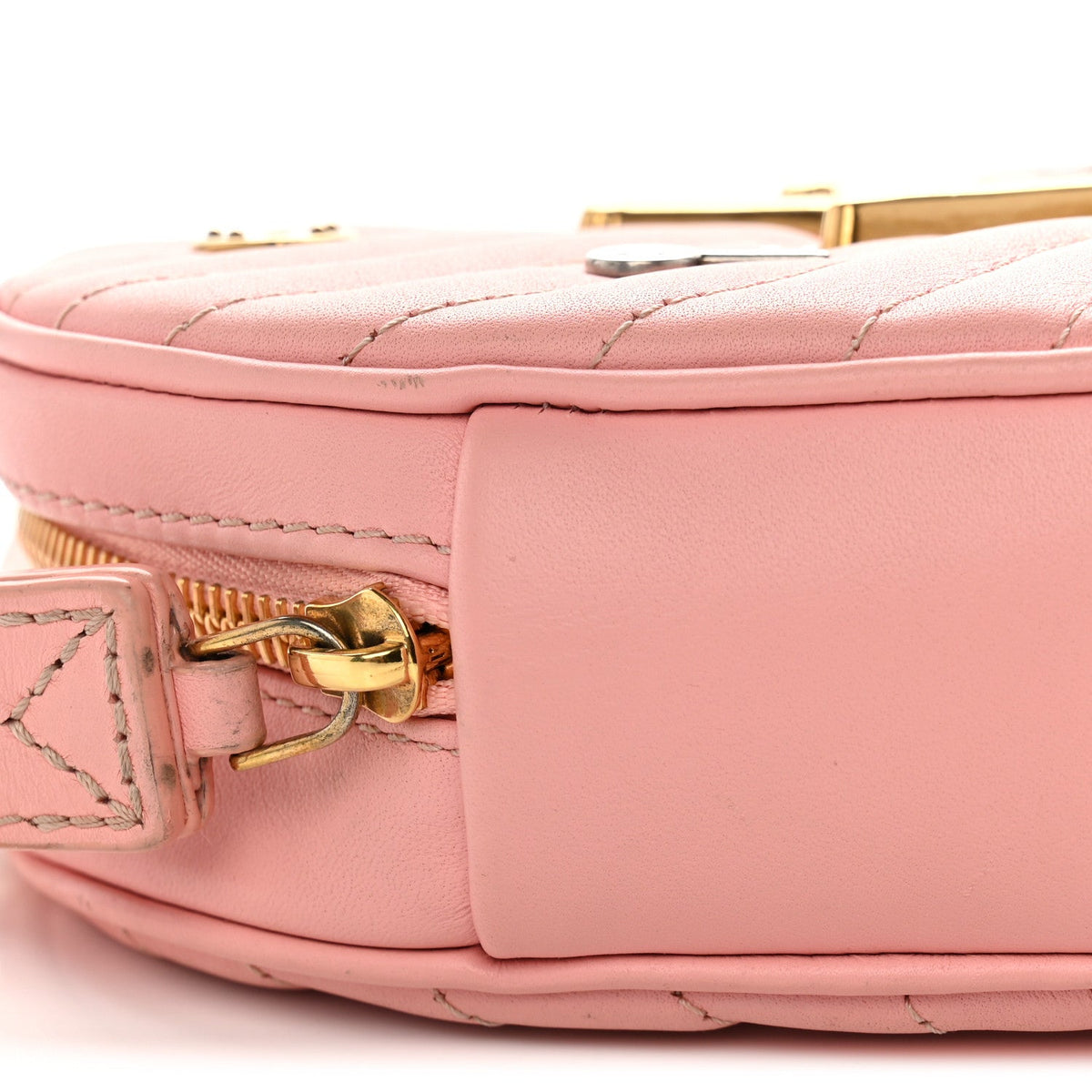 Calfskin Embellished New Wave Love Lock Heart Bag Rose Pomettes