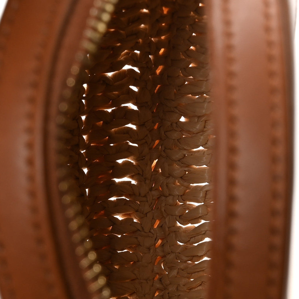 Raffia Round Camera Bag Beige Naturel