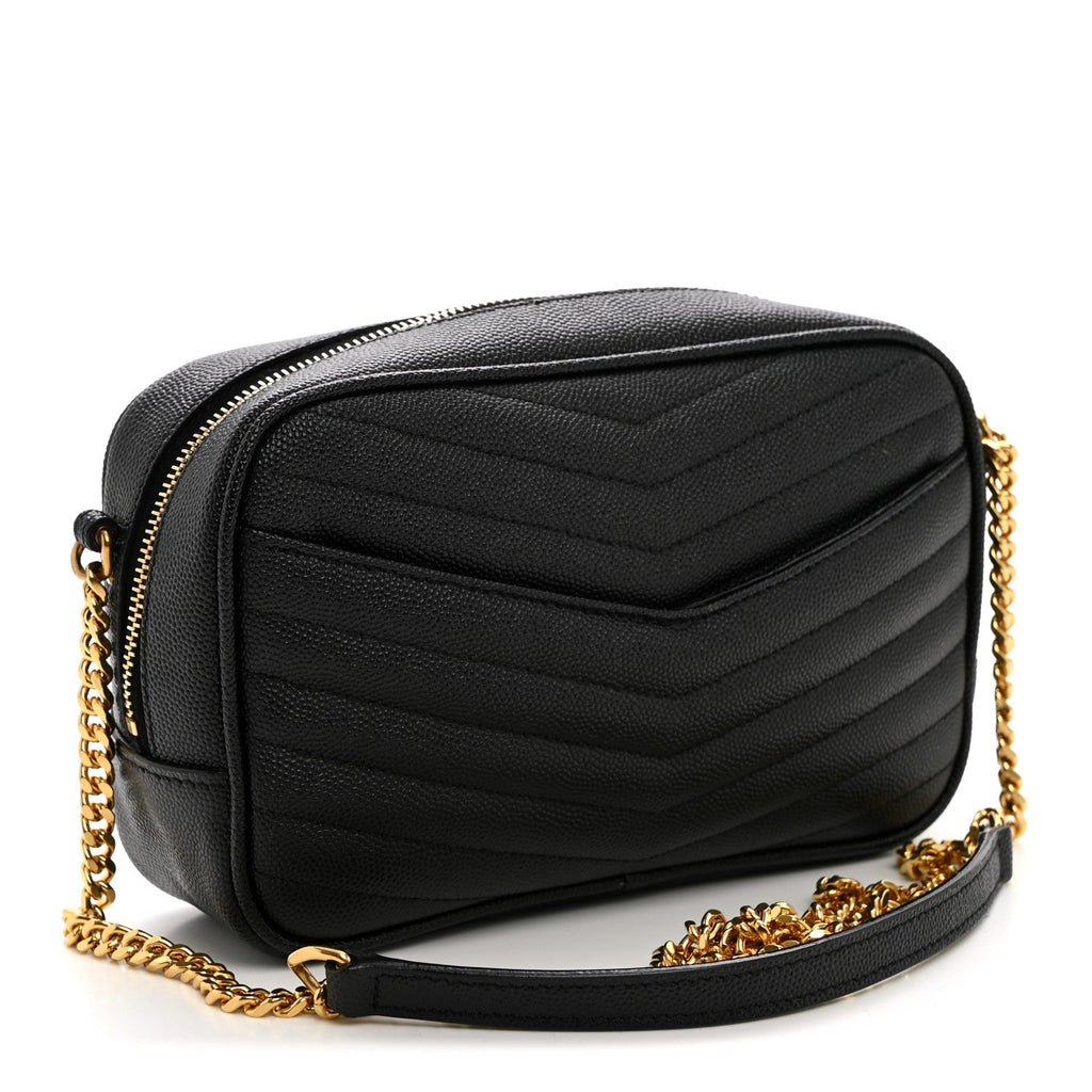Grain De Poudre Matelasse Monogram Mini Lou Camera Bag Black
