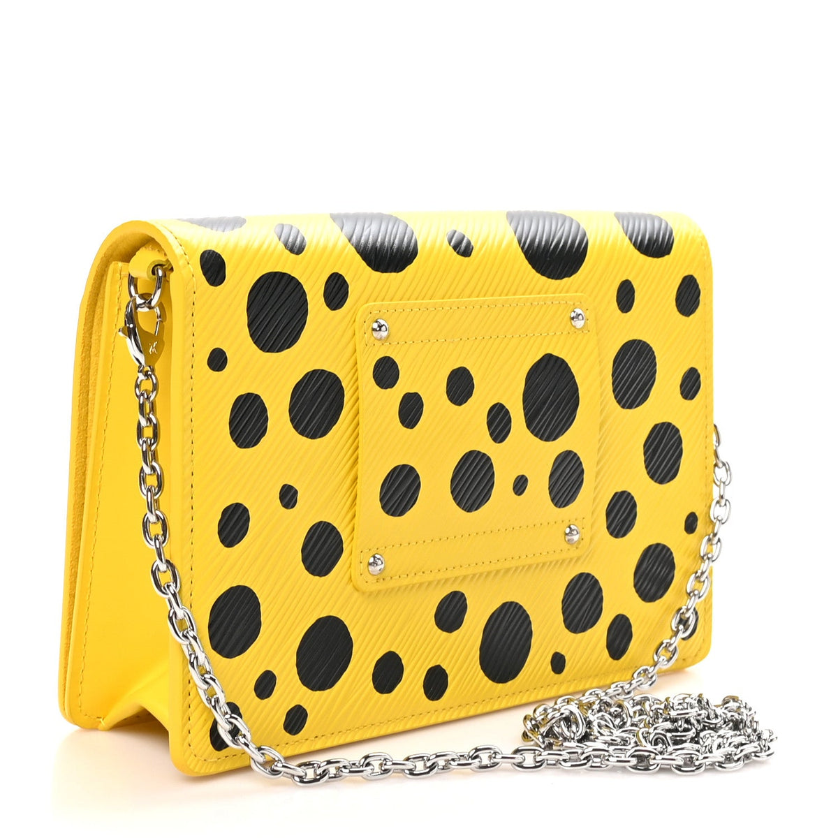 LV x YK Epi Infinity Dots Twist Belt Chain Wallet Yellow Black