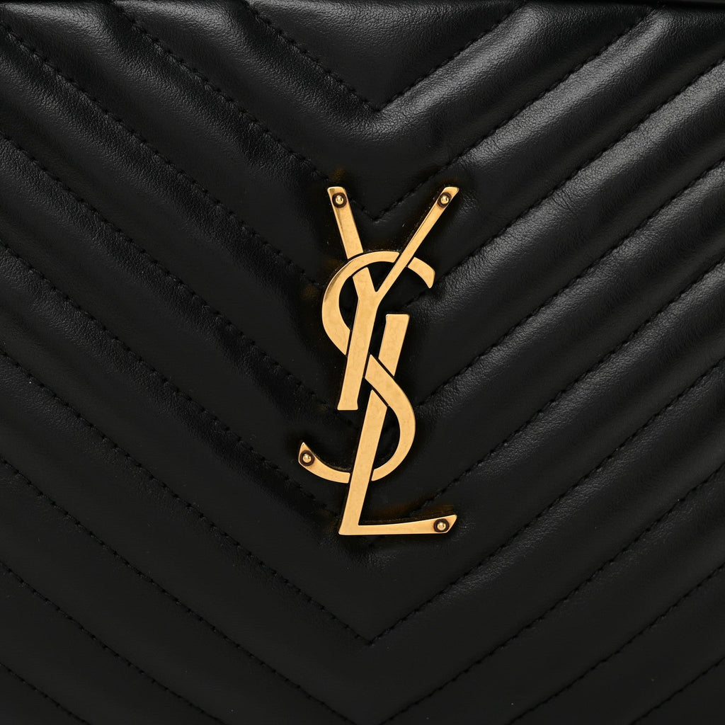 Calfskin Matelasse Monogram Lou Camera Bag Black