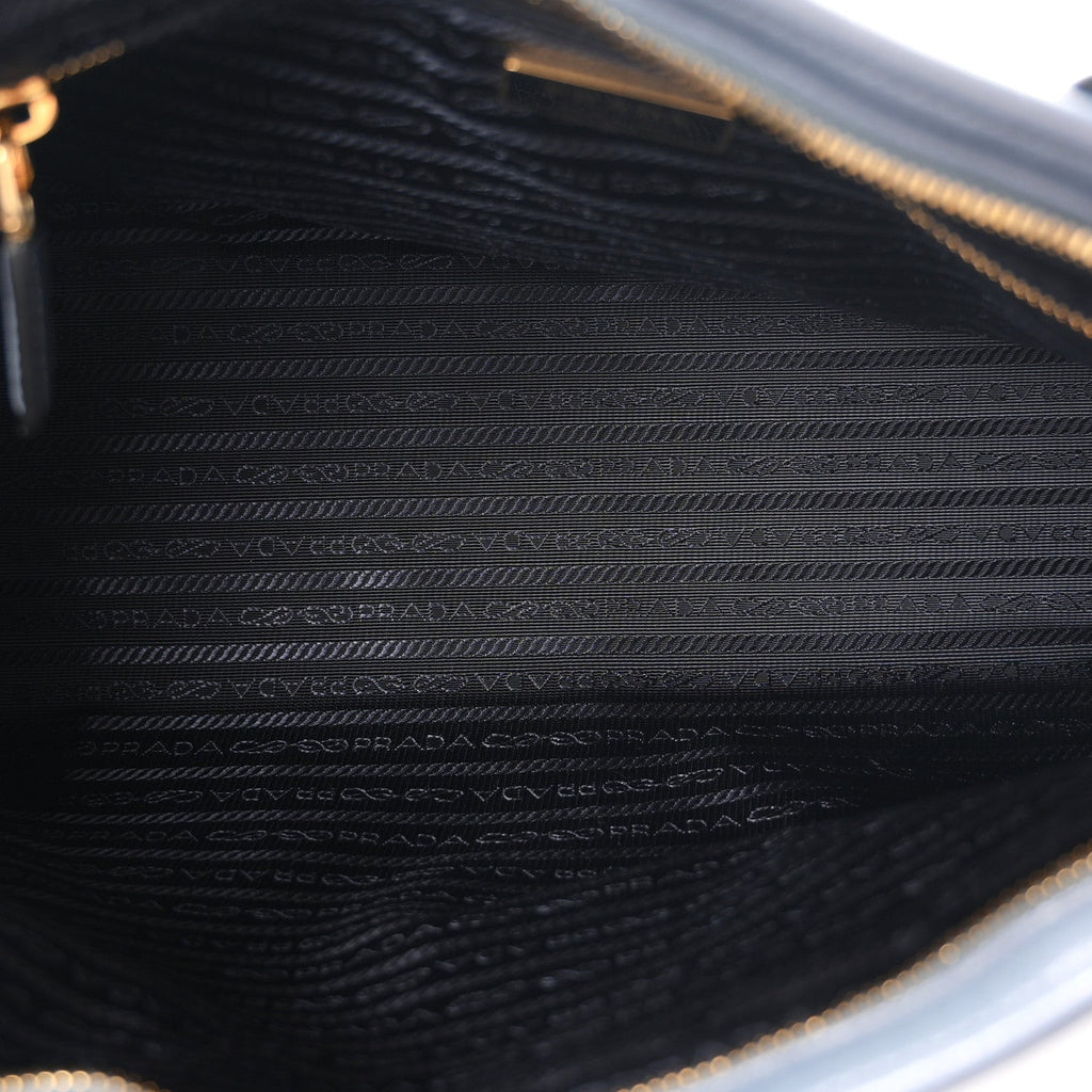 Glossy Calfskin Triangle Large Bonnie Shoulder Bag Air Force Blue
