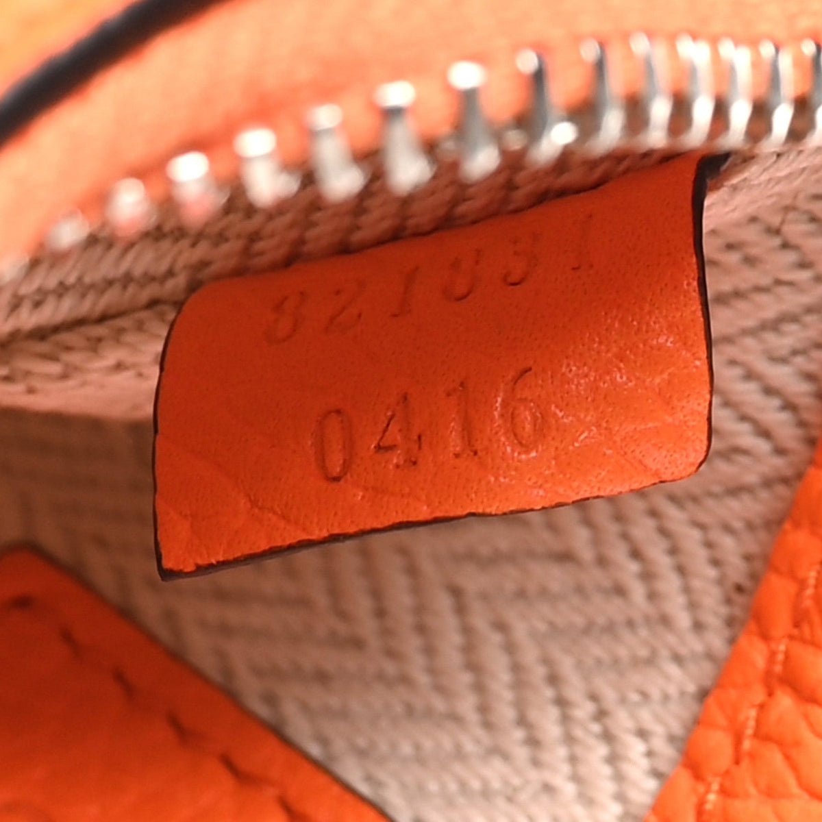 Pebbled Calfskin Mini B Shoulder Bag Orange