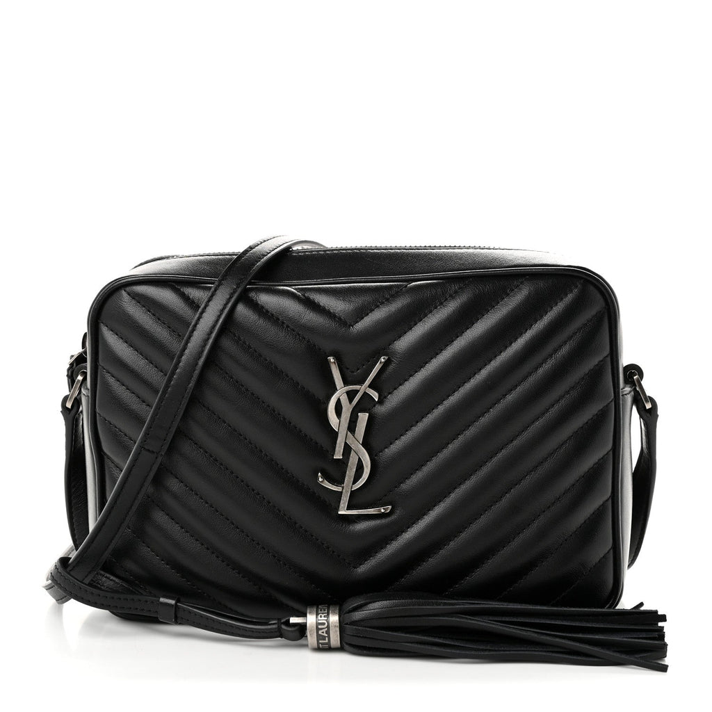 Calfskin Matelasse Monogram Lou Camera Bag Black