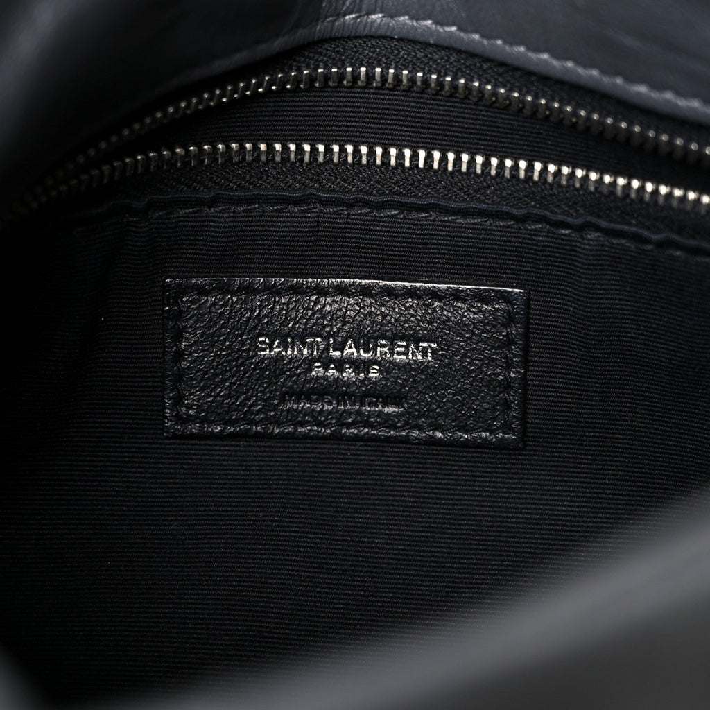 Lambskin Quilted Small Loulou Puffer Monogram Chain Satchel Storm