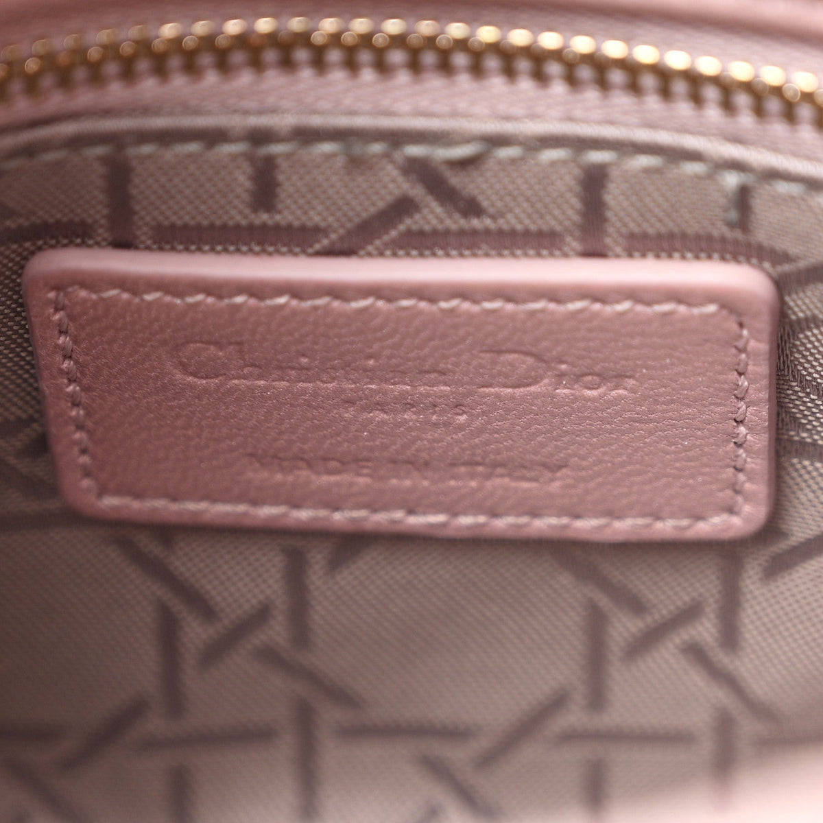 Metallic Lambskin Cannage Mini Lady Dior Lotus