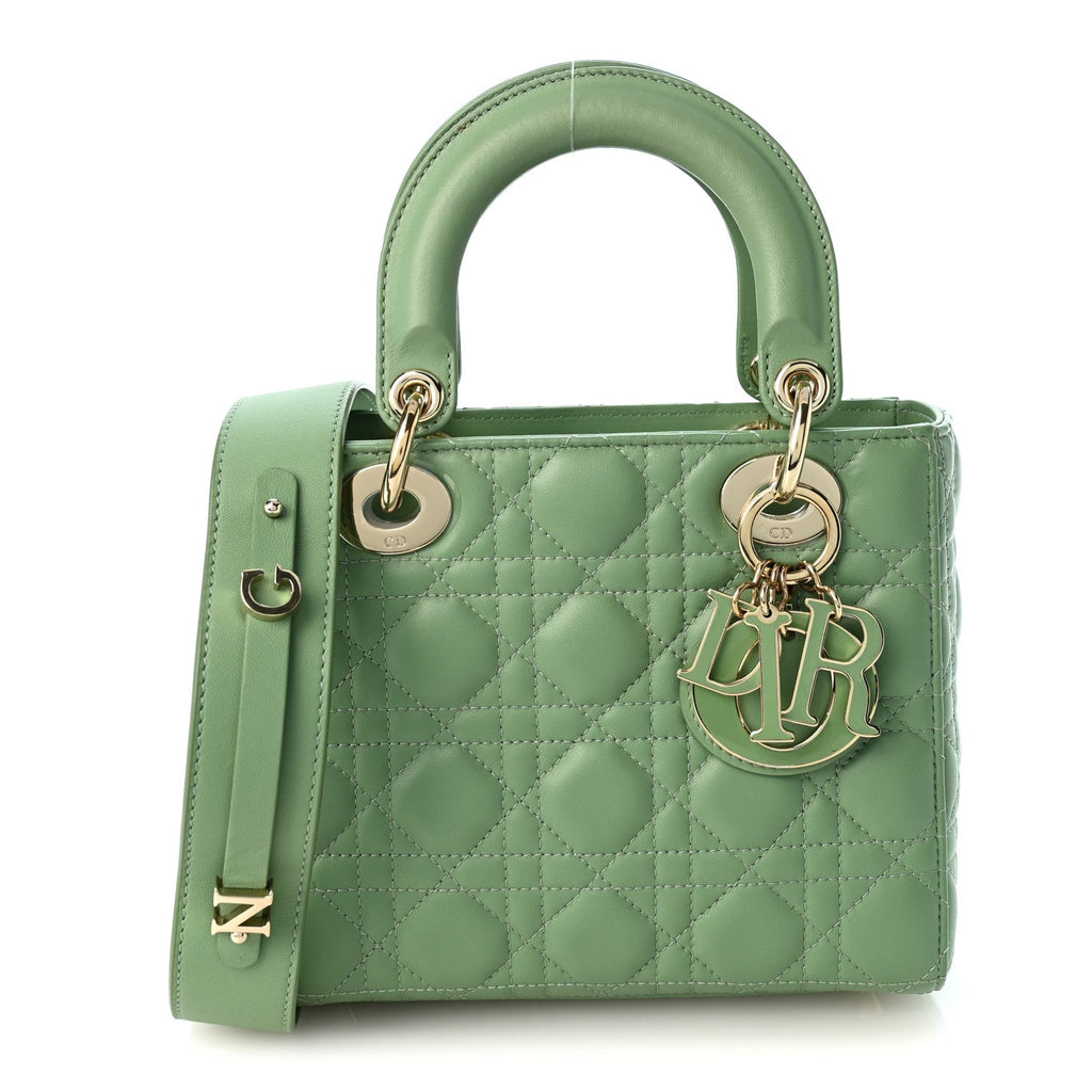 Lambskin Cannage Small My ABCDior Lady Dior Green