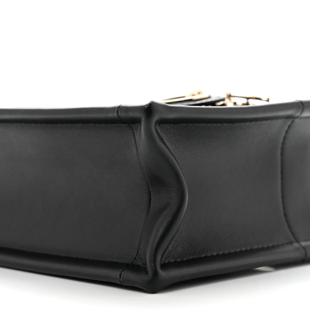 Calfskin Macrocannage Mini Book Tote Black