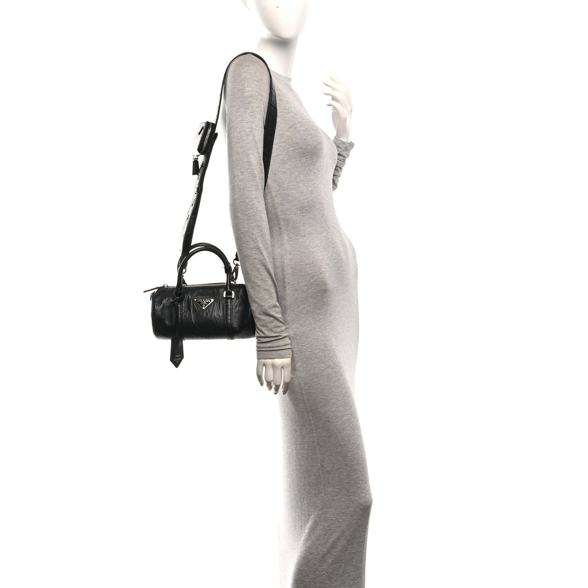 Nappa Antique Re-Edition 2002 Barrel Shoulder Bag Black