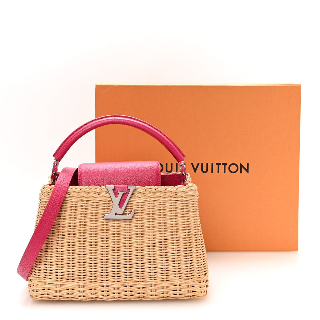 Rattan Calfskin Capucines BB Pink
