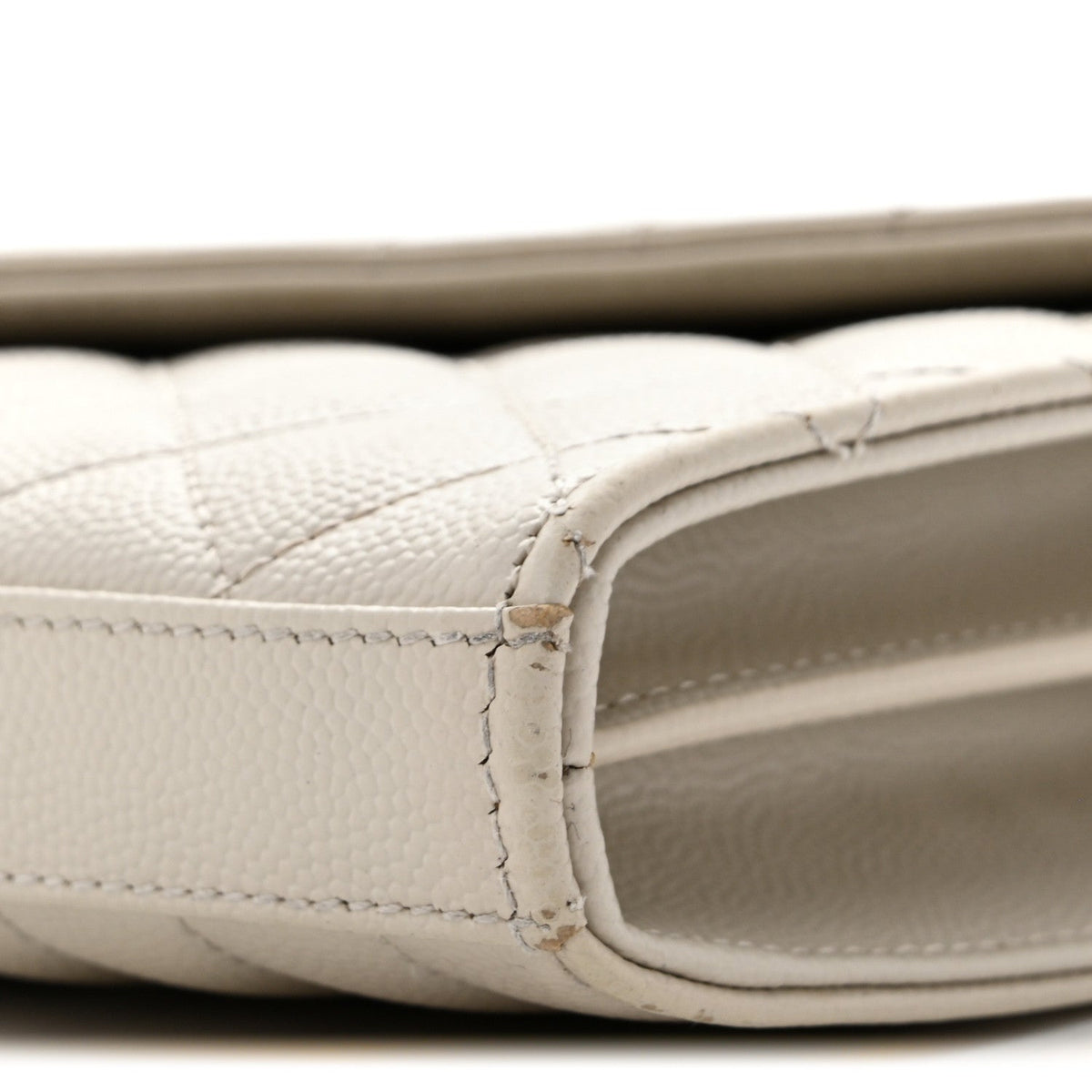 Grain De Poudre Mixed Matelasse Triquilt Monogram Chain Wallet Crema Soft