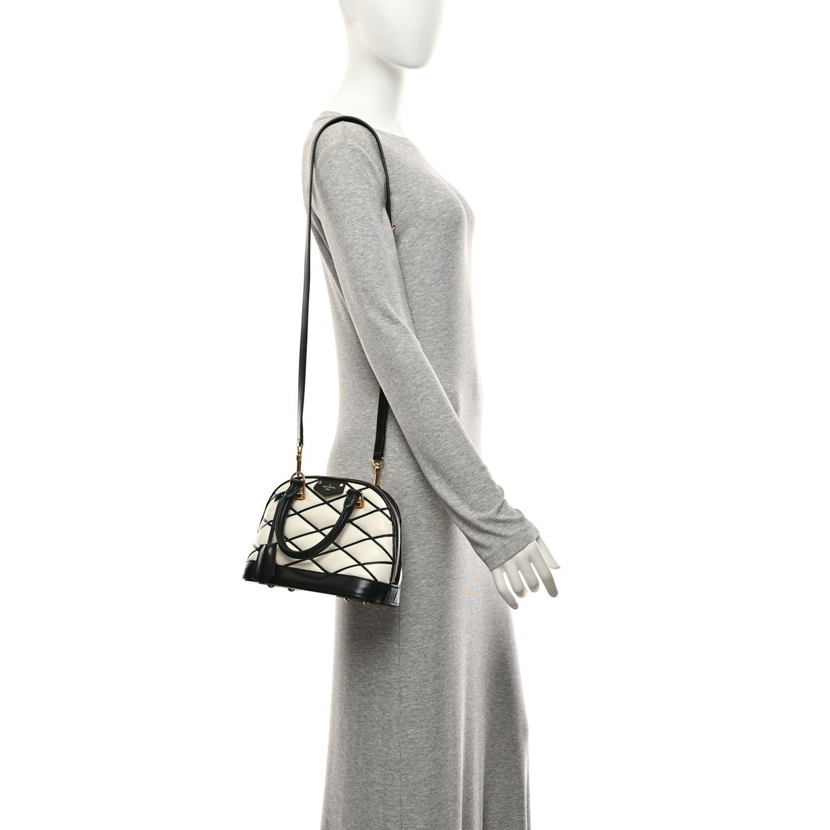 Lambskin Malletage Alma BB Black White