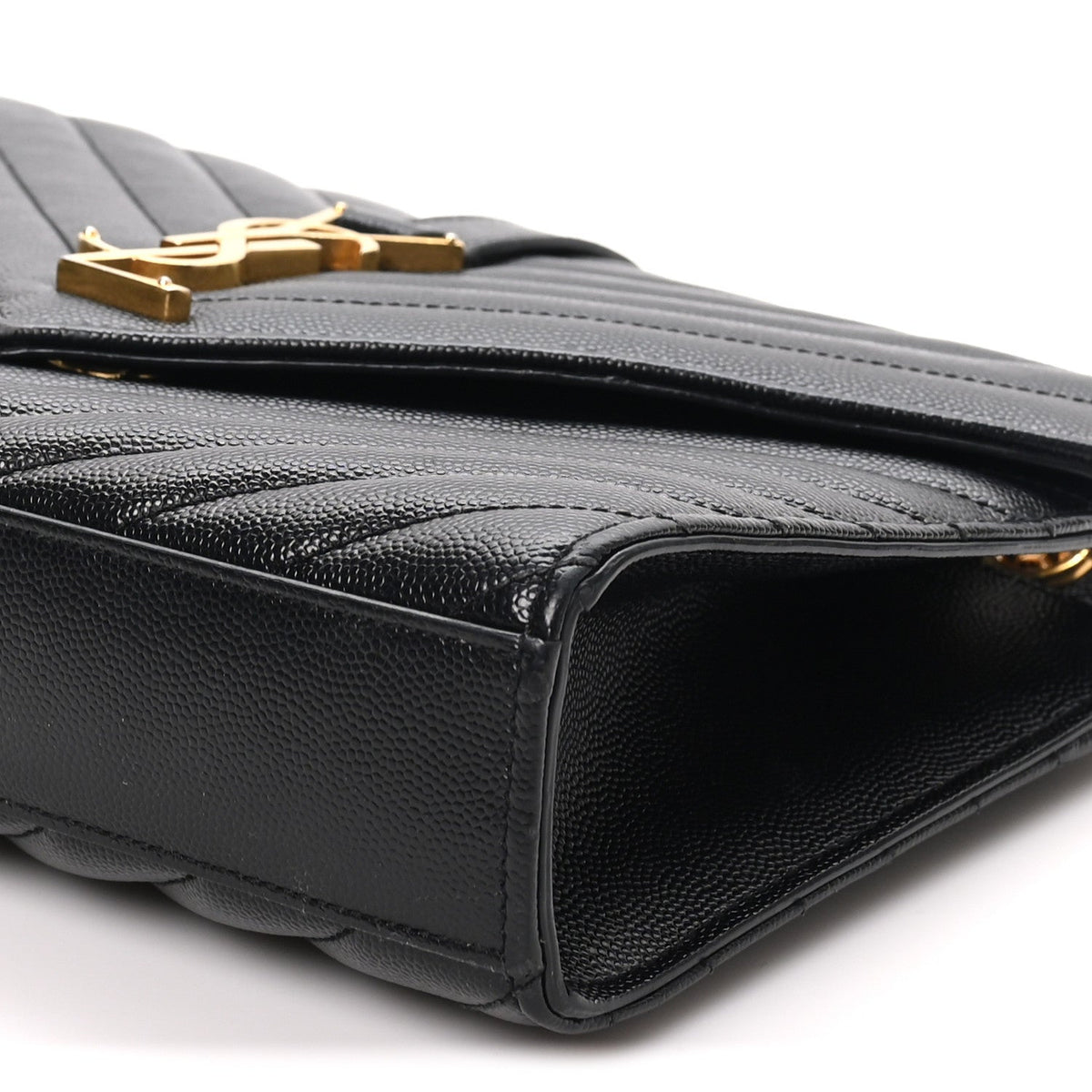 Grain De Poudre Matelasse Chevron Medium Monogram Satchel Black
