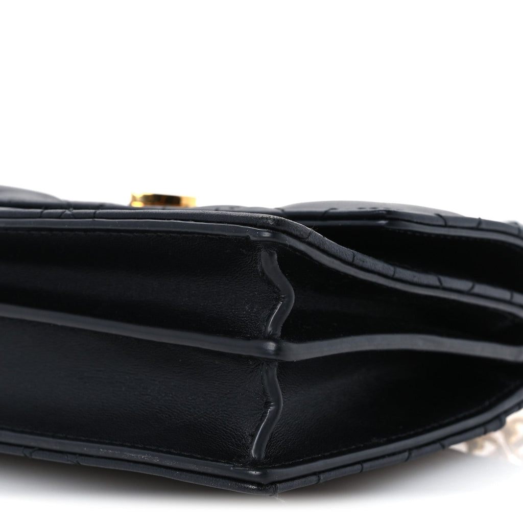 Lambskin Enamel Macrocannage Dioramour Mini Miss Caro Bag Black Red