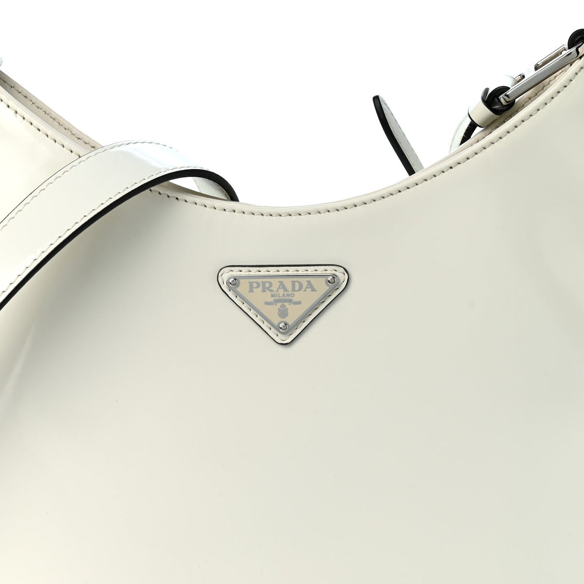 Spazzolato Cleo Adjustable Strap Shoulder Bag White