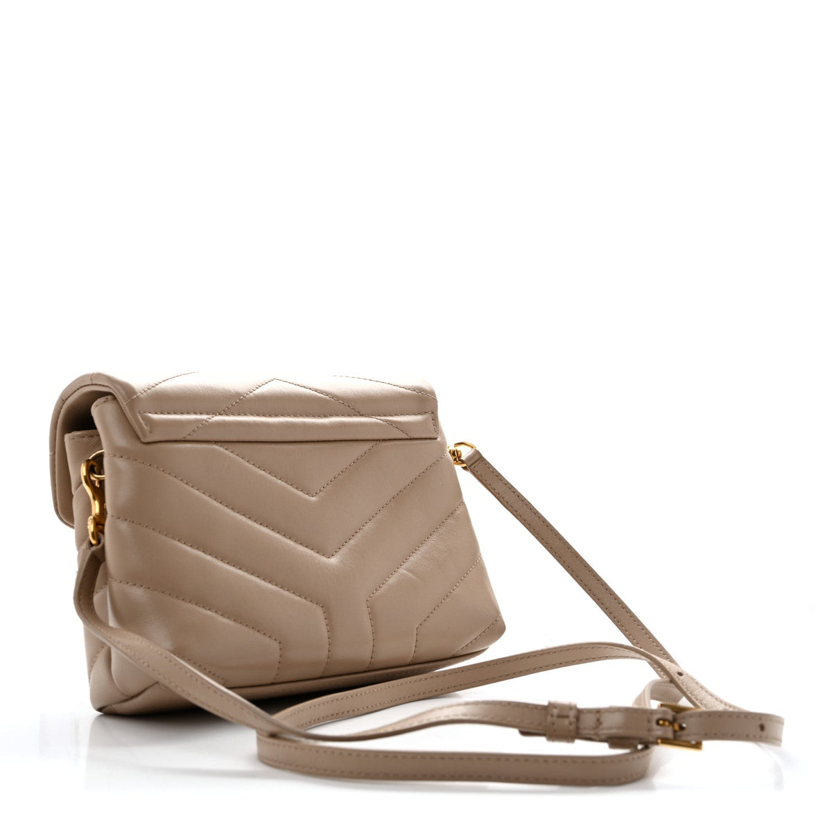 Calfskin Y Quilted Monogram Toy Loulou Crossbody Bag Dark Beige