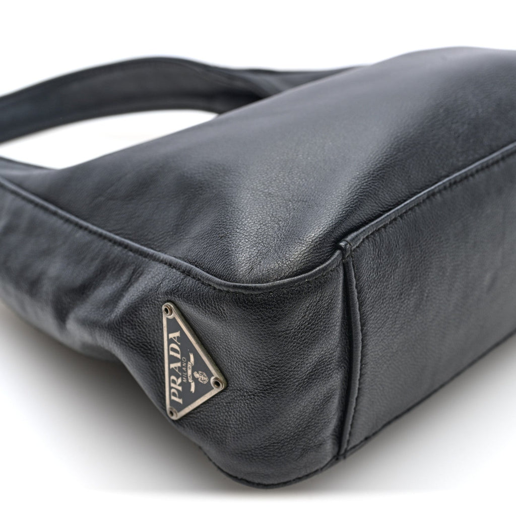 Nappa Mini Triangle Hobo Black