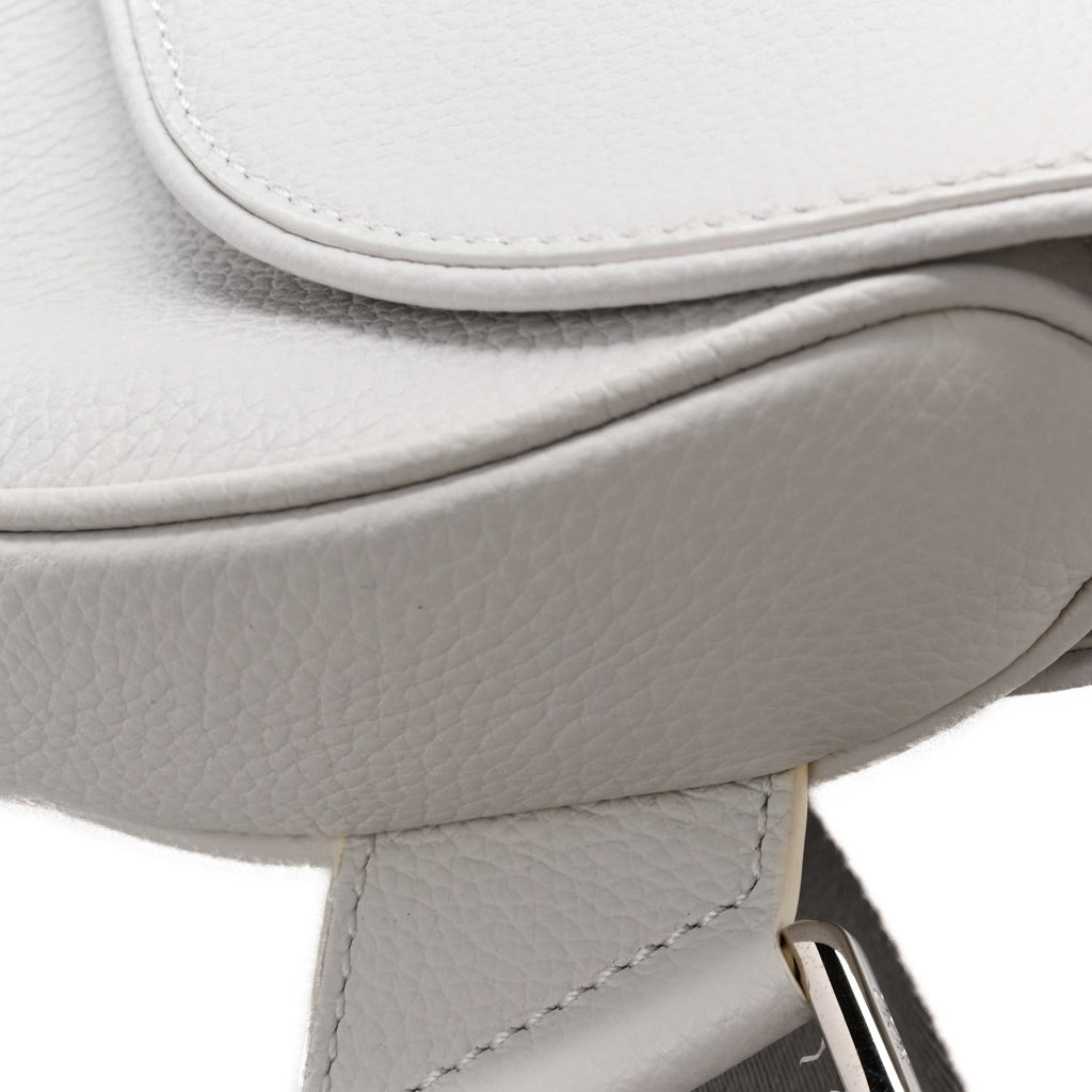 Grained Calfskin Mens Saddle Bag Latte