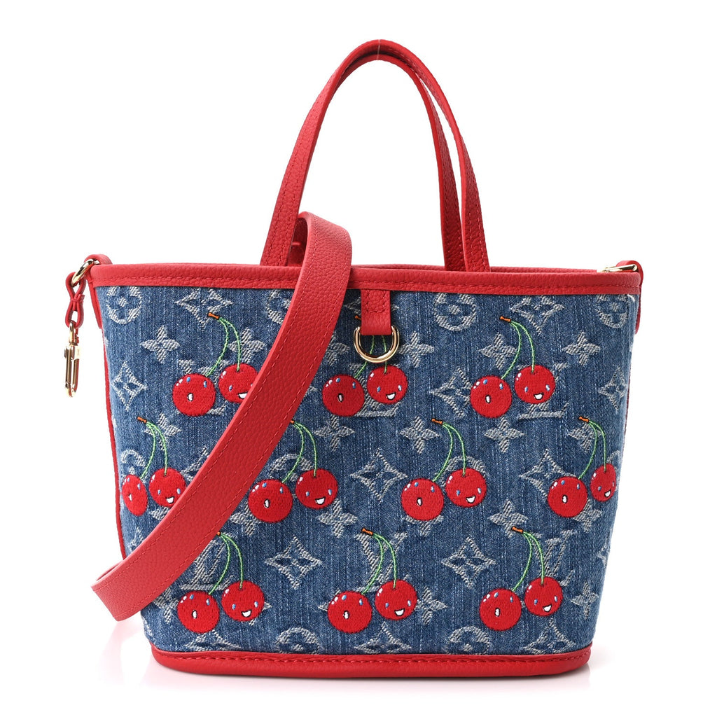LV X TM Monogram Denim Cerises Neverfull Inside Out BB