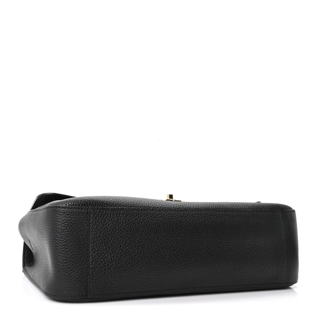 Grained Calfskin Small Souplissimo Maxi Flap Black