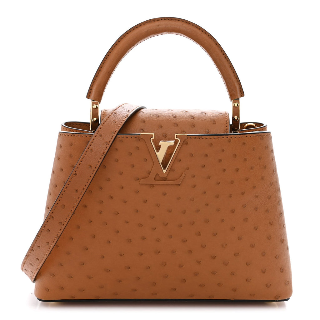 Ostrich Capucines BB Cognac