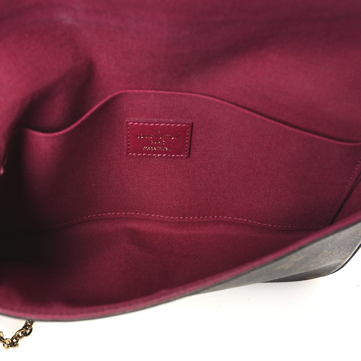 Monogram Pochette Felicie Chain Wallet Fuchsia