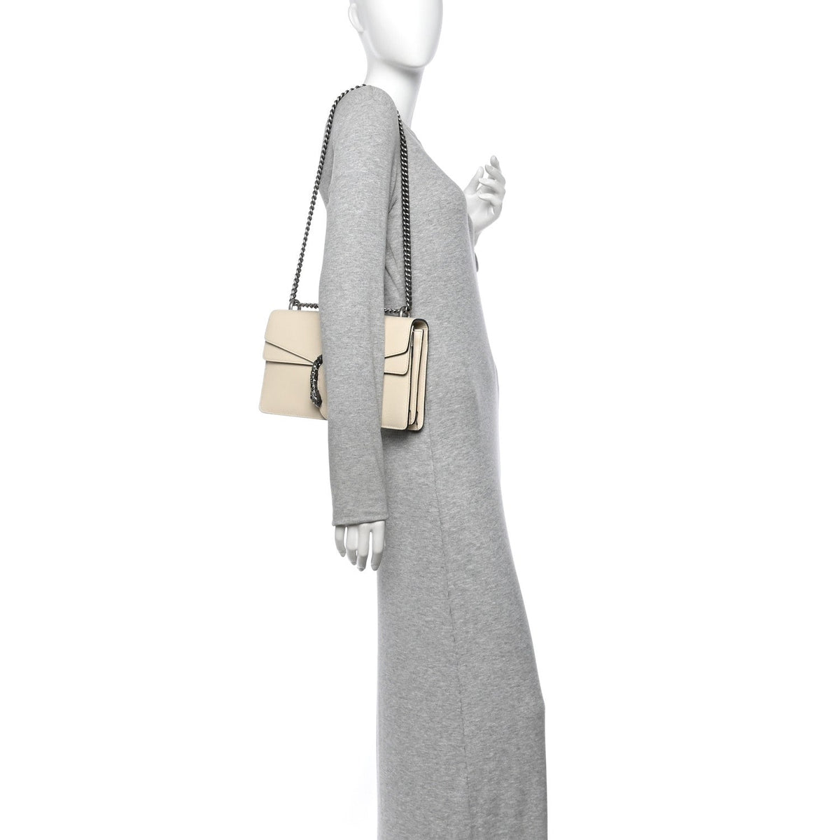 Dollar Calfskin Crystal Small Dionysus Shoulder Bag Mystic White