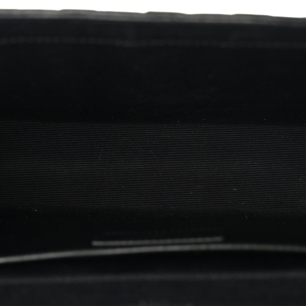 Grain De Poudre Textured Mixed Matelasse Triquilt Medium Monogram Monochrome Satchel Black