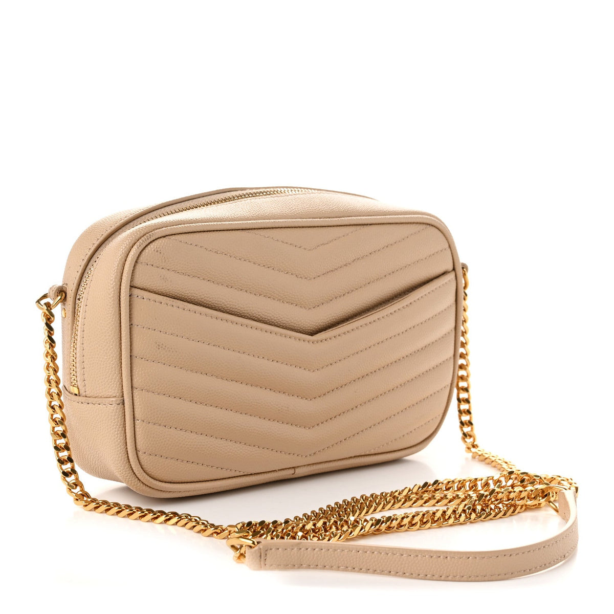 Grain De Poudre Matelasse Monogram Mini Lou Camera Bag Dark Beige
