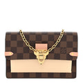 Damier Ebene Vavin Chain Wallet Creme