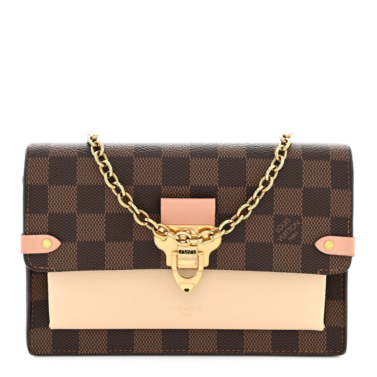 Damier Ebene Vavin Chain Wallet Creme