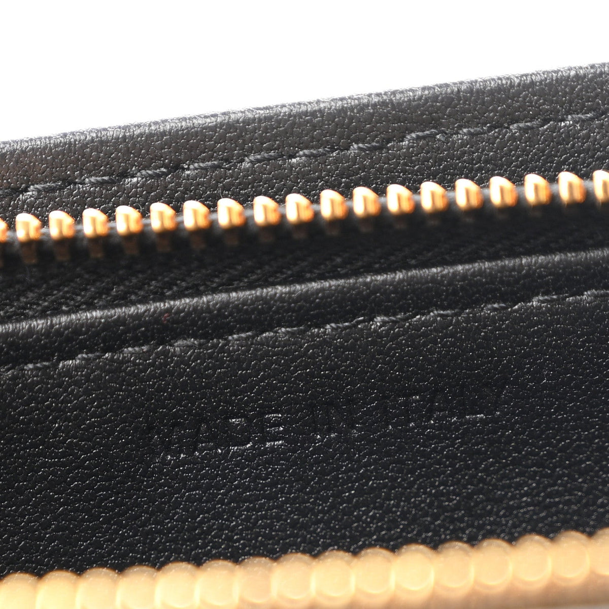 Calfskin Cannage Caro Zipped Pouch With Chain Black