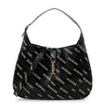 X BALENCIAGA Calfskin Logo Print Medium Jackie 1961 Hobo Black