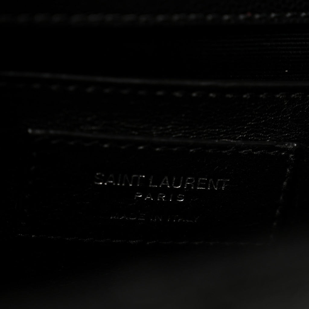 Grain De Poudre Textured Mixed Matelasse Triquilt Medium Monogram Satchel Black