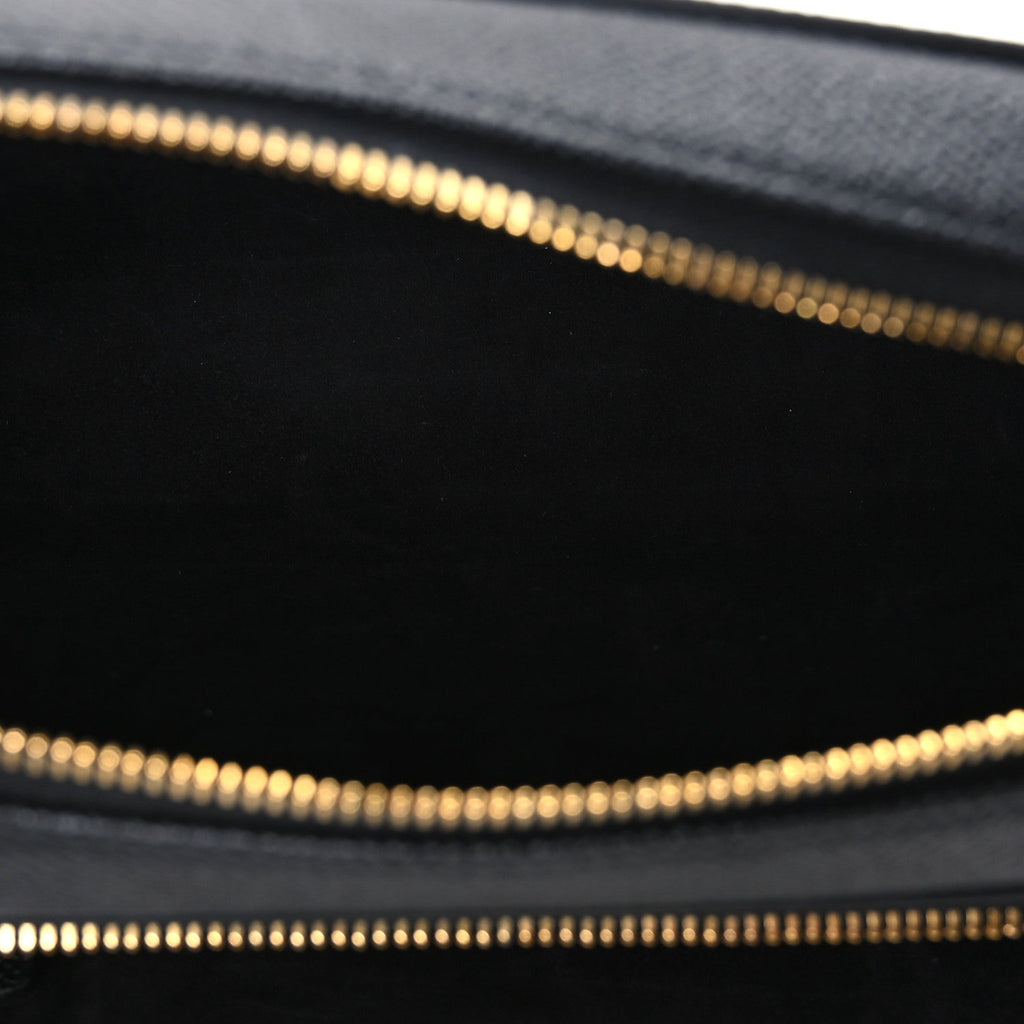 Grained Calfskin Caro Double Pouch Black