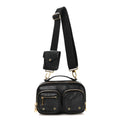 Calfskin Monogram Embossed Utility Crossbody Black