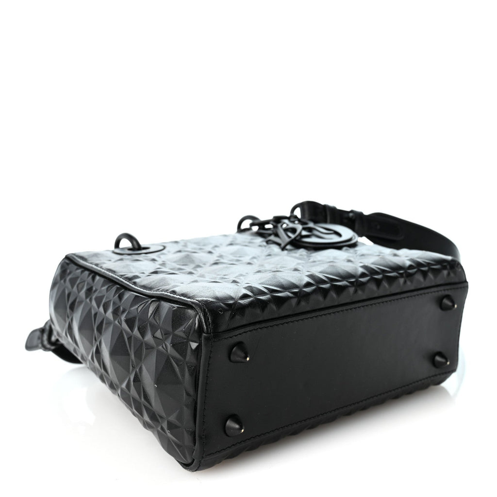 Calfskin Cannage Diamond Small My ABCDior Lady Dior Black