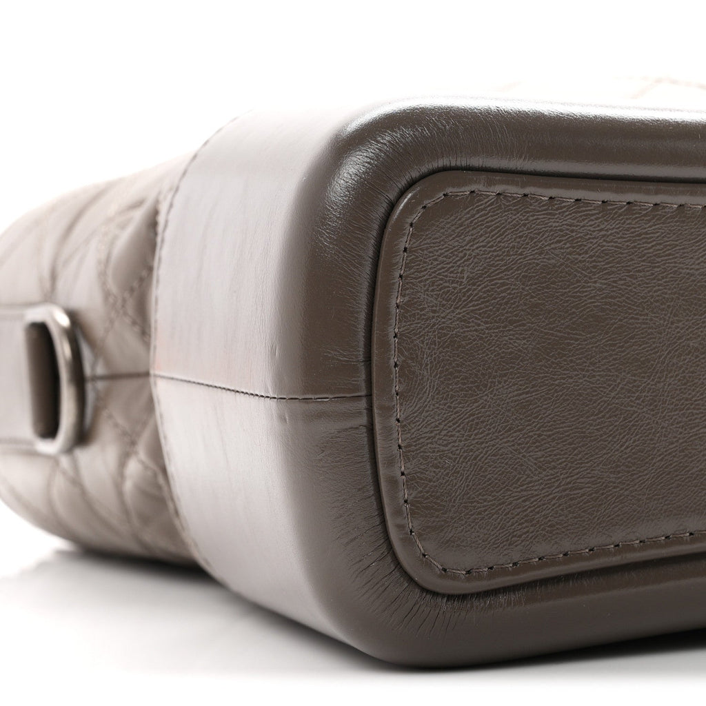 Aged Calfskin Quilted Medium Gabrielle Hobo Grey
