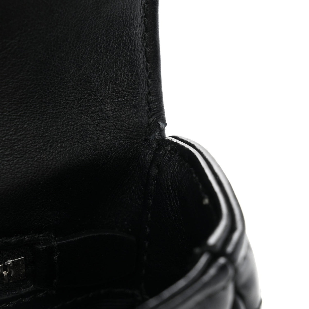 Soft Calfskin Impunture Diagramme Medium Chain Flap Shoulder Bag Black